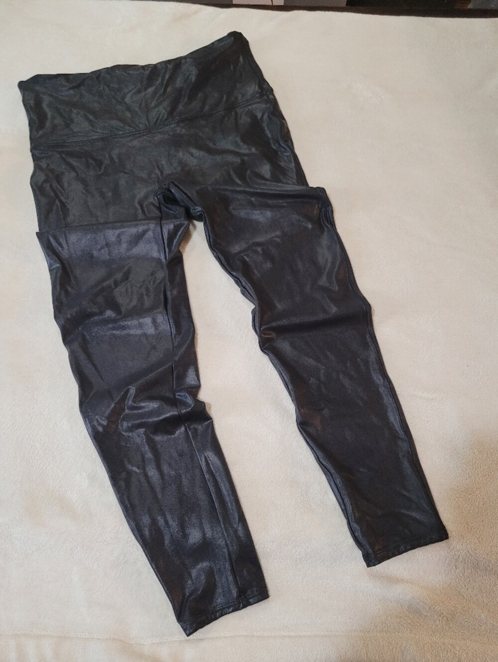 Spanx Black Faux Leather Leggings Size 2X